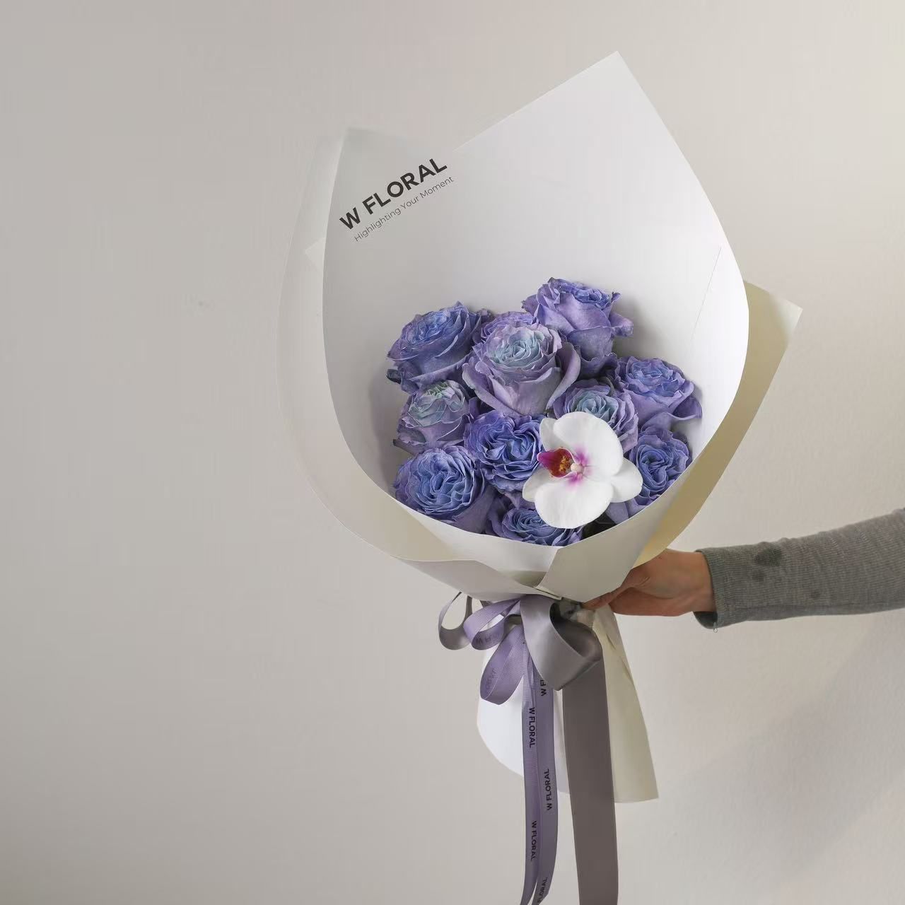 Wonder Women Blue Lavender Rose Bouquet