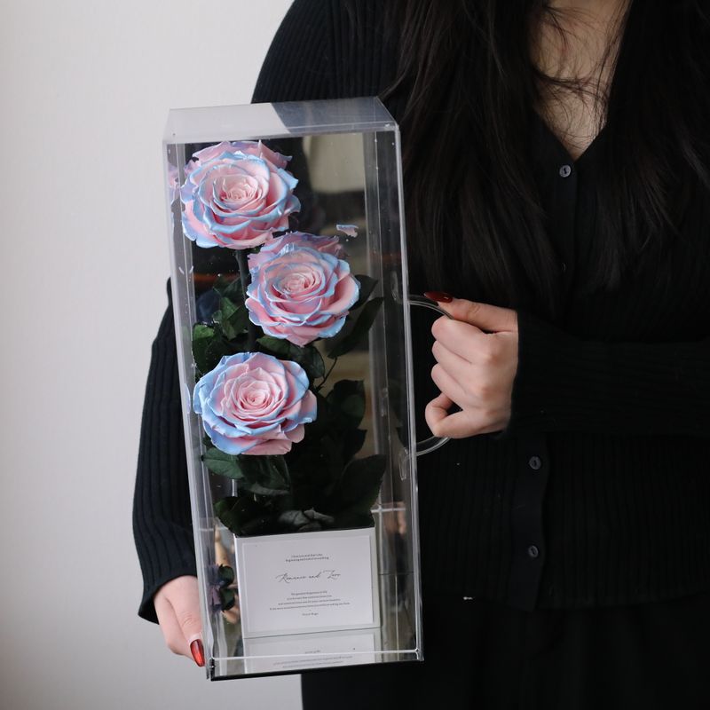 Mermaid colour preserved rose arrangement lasting over a year
