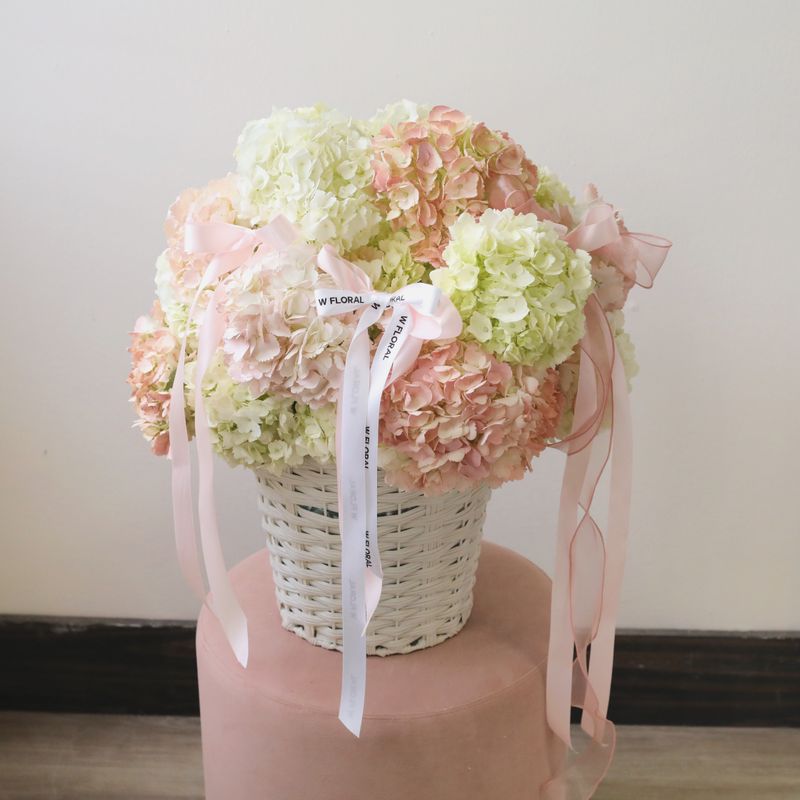 Blush Garden Hydrangea Basket