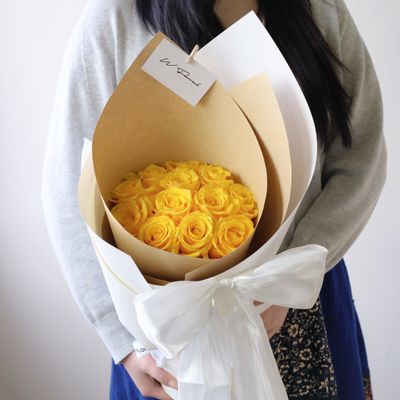 Silky Canele Round Bouquet - Yellow