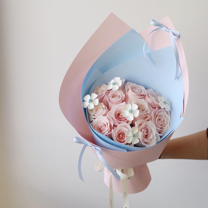 Buttercup &amp; Pink Rose Bouquet