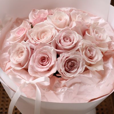 Luxury Round Pink Rose Bouquet in Richmond Hill by W Floral Studio