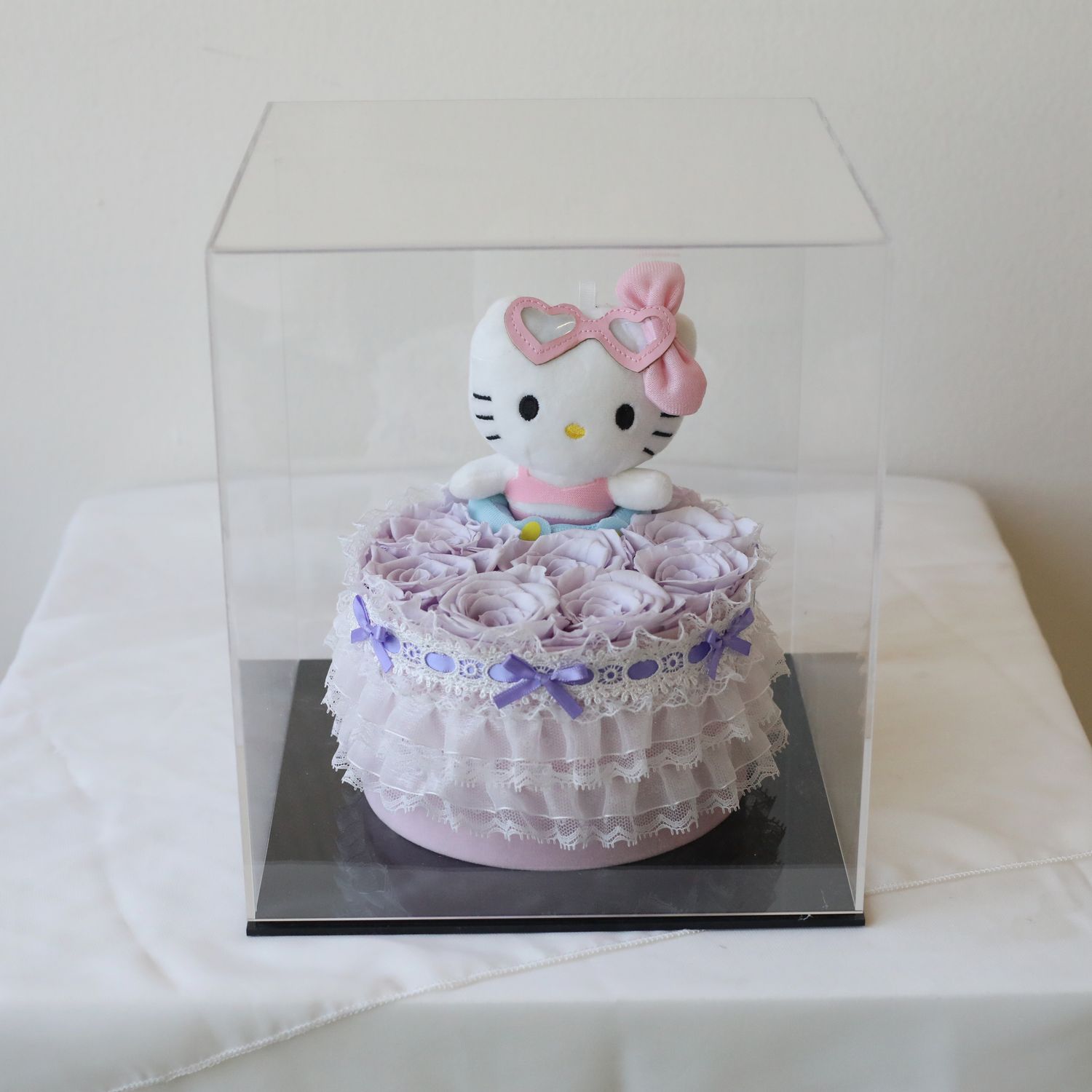 Hello Kitty Preserved Rose Gift in Icy Lavender by W Floral Studio