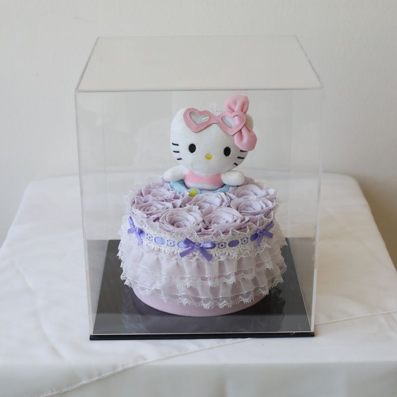 Hello Kitty Preserved Rose Gift in Icy Lavender by W Floral Studio