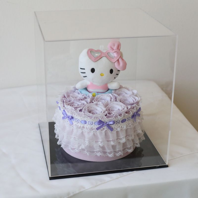 Hello Kitty Preserved Rose Gift in Icy Lavender by W Floral Studio