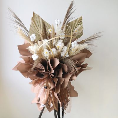 Everlasting Harvest standing dried flower grand opening arrangement