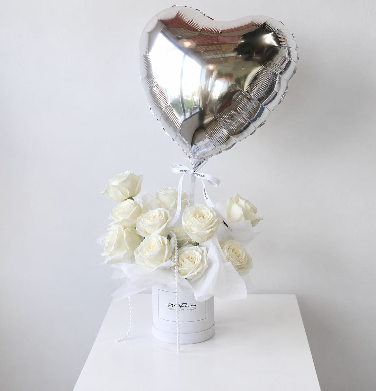 Luxury white rose flower box by W Floral Studio Toronto