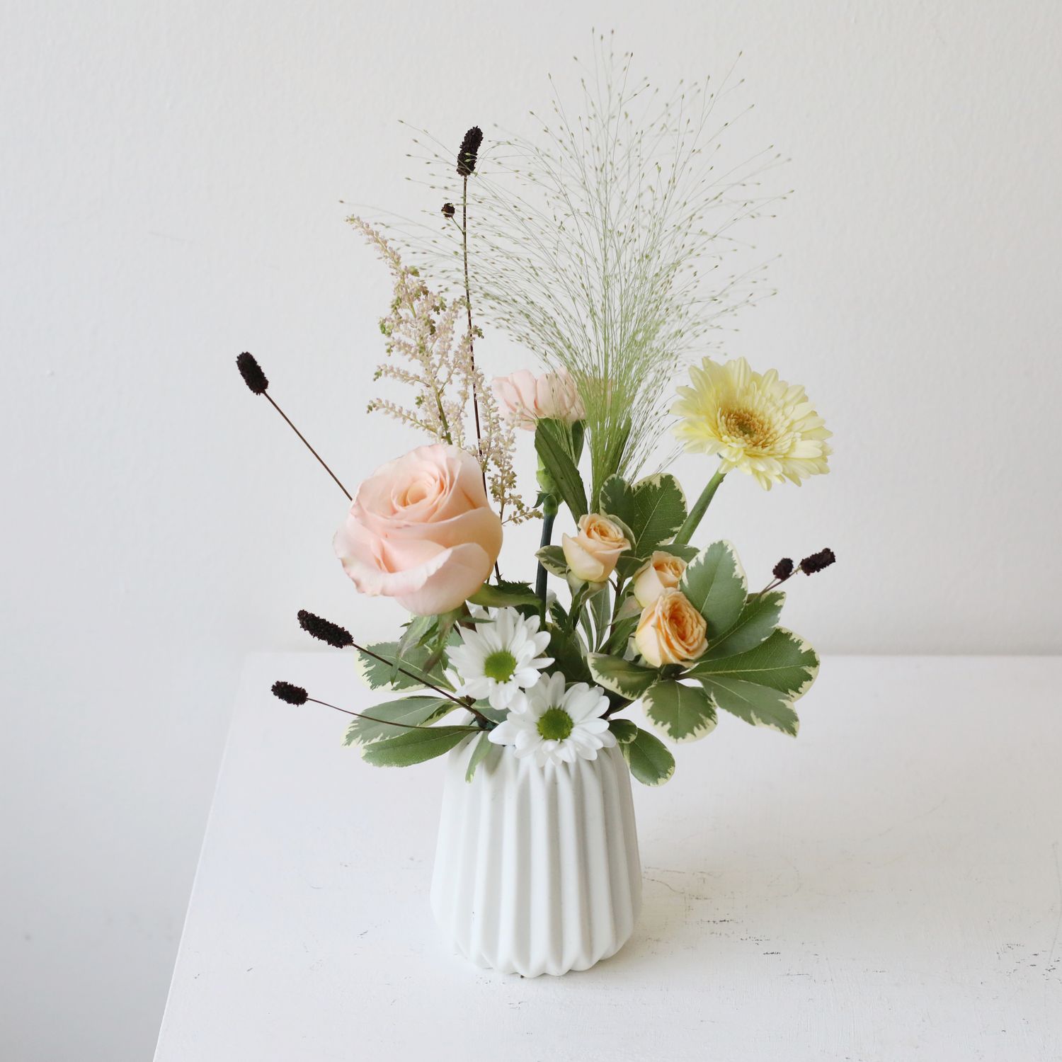 Mini Origami Vase Table Centrepiece with fresh seasonal flowers