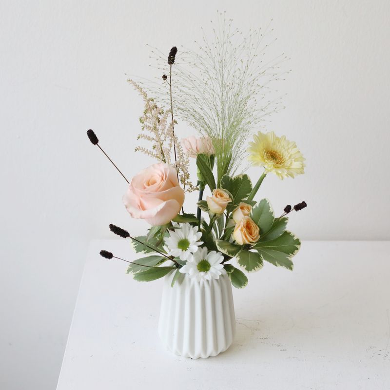 Mini Origami Vase Table Centrepiece with fresh seasonal flowers