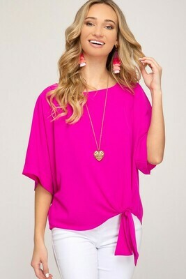 KIMONO SLEEVE SOLID TOP Magenta