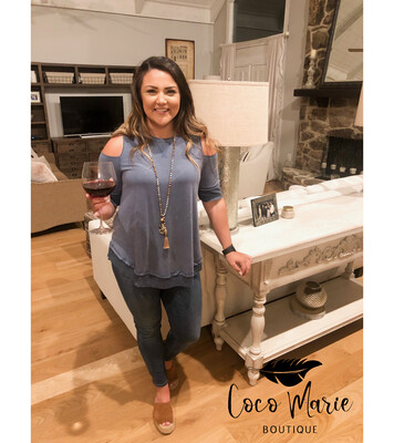 Cold Shoulder Washed Top