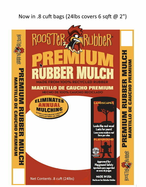 Standard Colors - .8 cuft (24lbs.) Premium Recycled Rubber Nuggets for Play Areas and Landscapes.