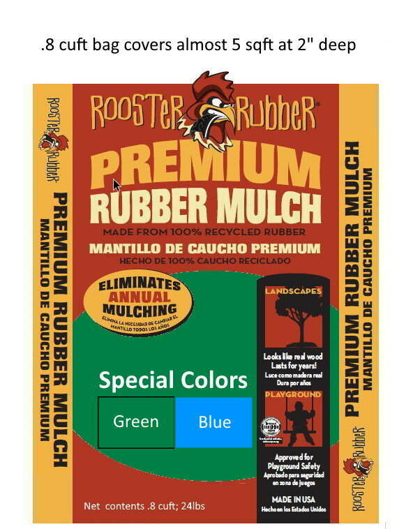 Special Colors - .8 cuft Premium Recycled Rubber Nuggets for Play Areas and Landscapes