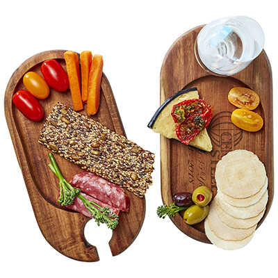 Oban Acacia Wine Plate Set