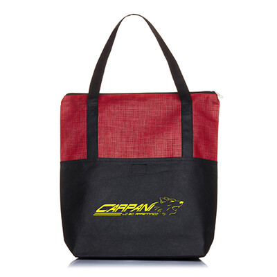 Crosshatch Tote Bag with Pocket