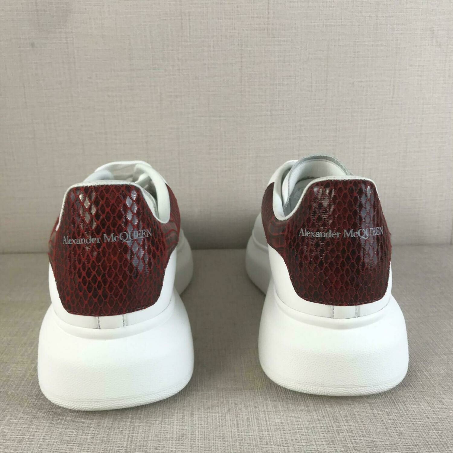 SNEAKERS ALEXANDER MCQUEEN OVERSIZE EFFETTO PITONE ROSSO RETRO PELLE