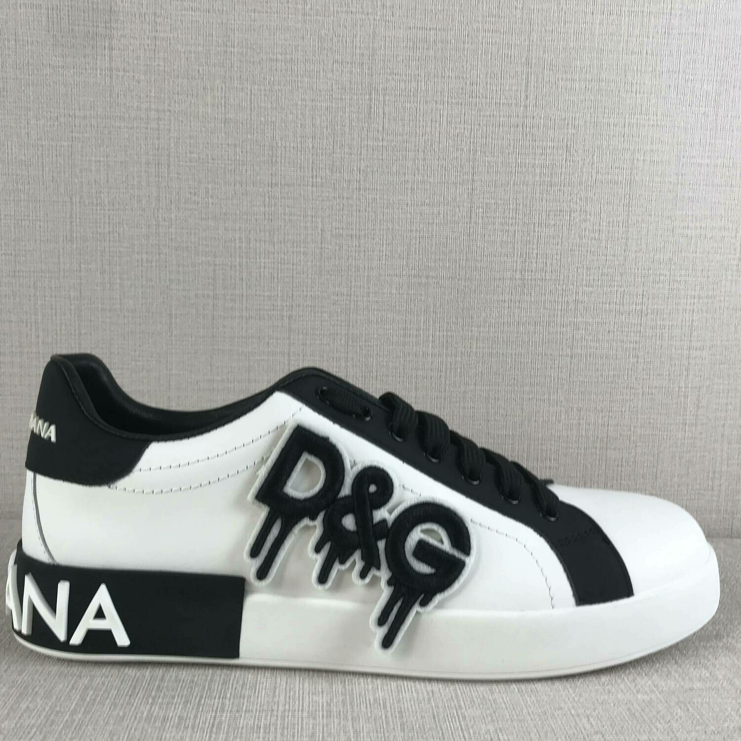 SNEAKERS DOLCE \u0026 GABBANA PORTOFINO LOGO BIANCO/NERO
