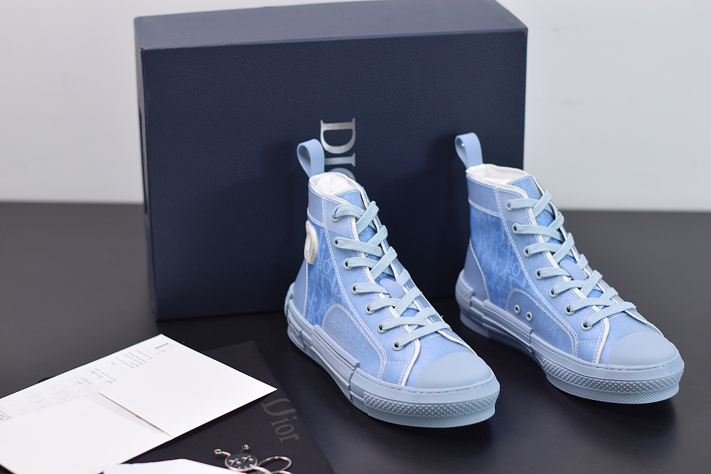 SNEAKERS ALTE CHRISTIAN DIOR AND DANIEL ARSHAM B23 OBLIQUE LOGO AZZURRO