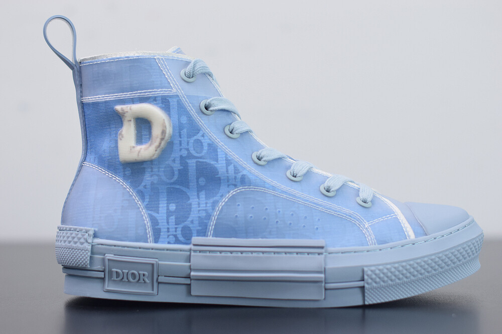 SNEAKERS ALTE CHRISTIAN DIOR AND DANIEL ARSHAM B23 OBLIQUE LOGO AZZURRO