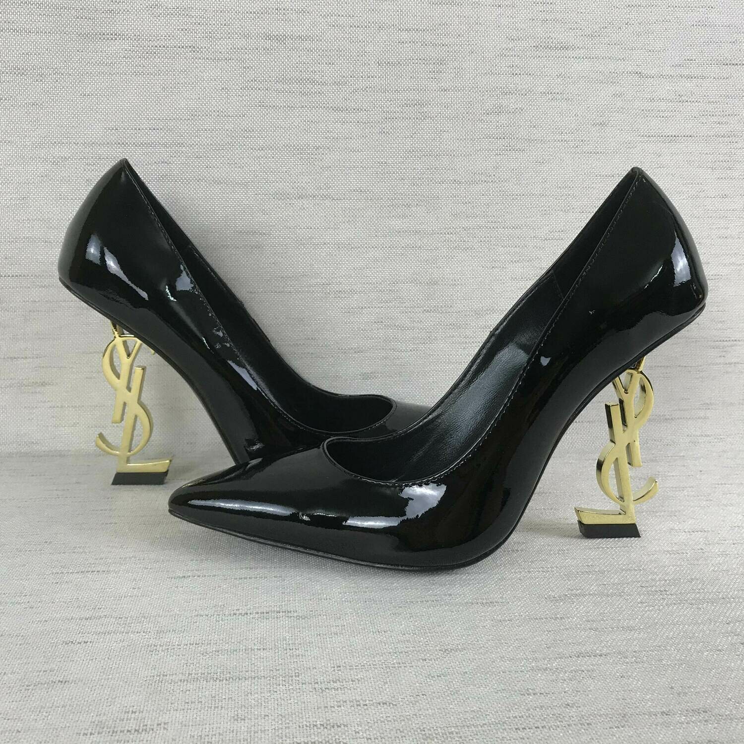 DECOLLETE YSL OPYUM NERO VERNICE TACCO DORATO