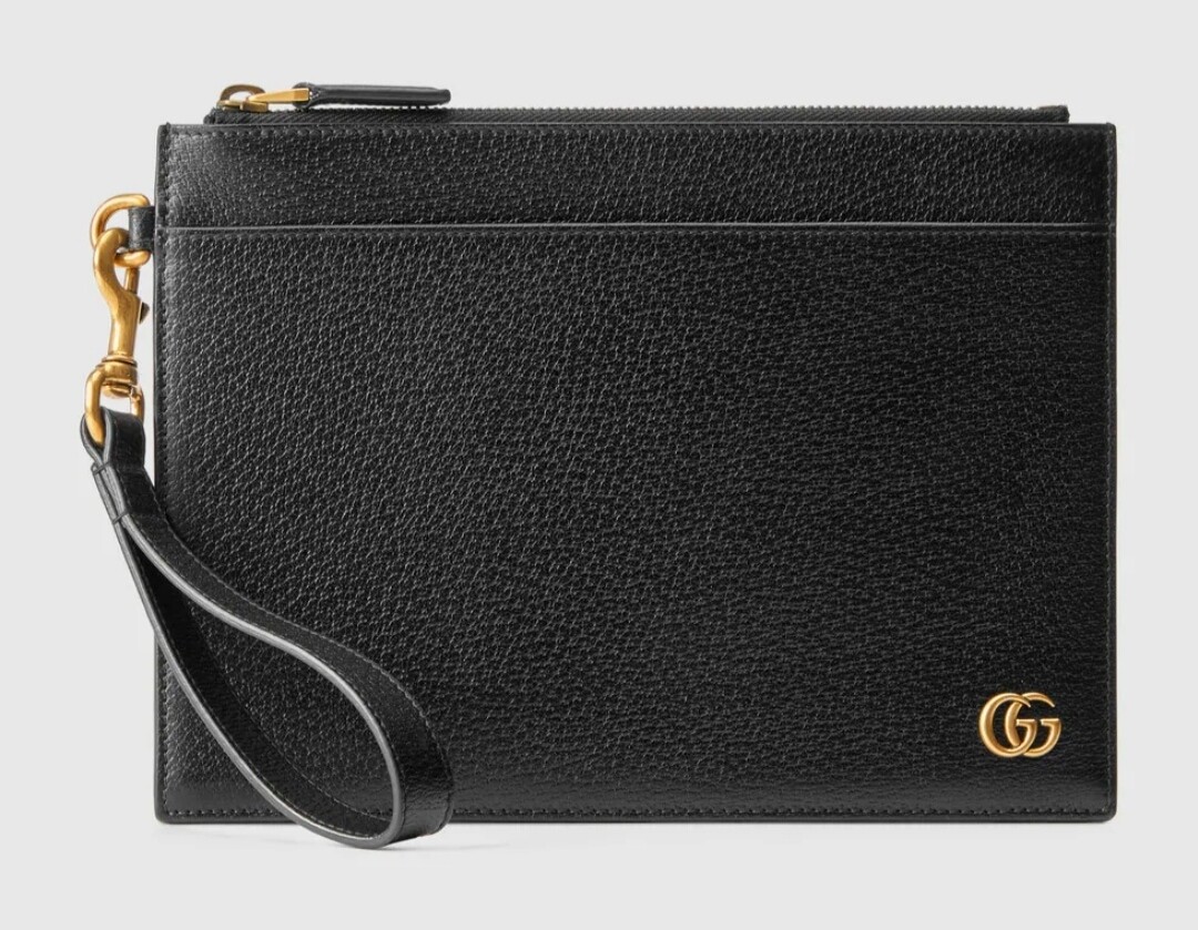 POUCH GUCCI GG MARMONT IN PELLE NERA