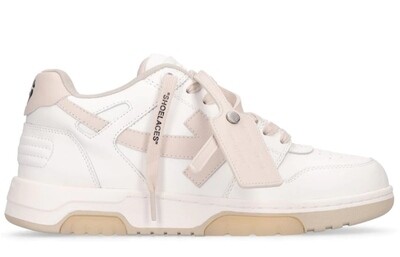 SNEAKERS OFF-WHITE OUT OF OFFICE IN PELLE BIANCA E BEIGE