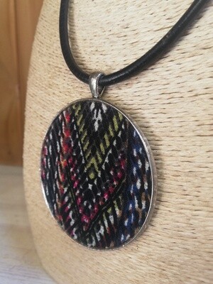 Modern Leather & Fabric Necklace