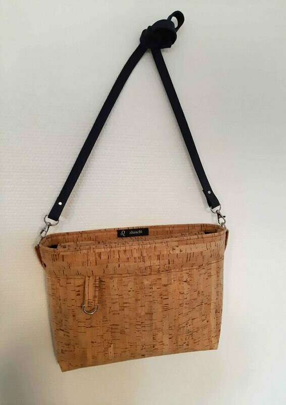 Tasche Kork Blau Mittel
