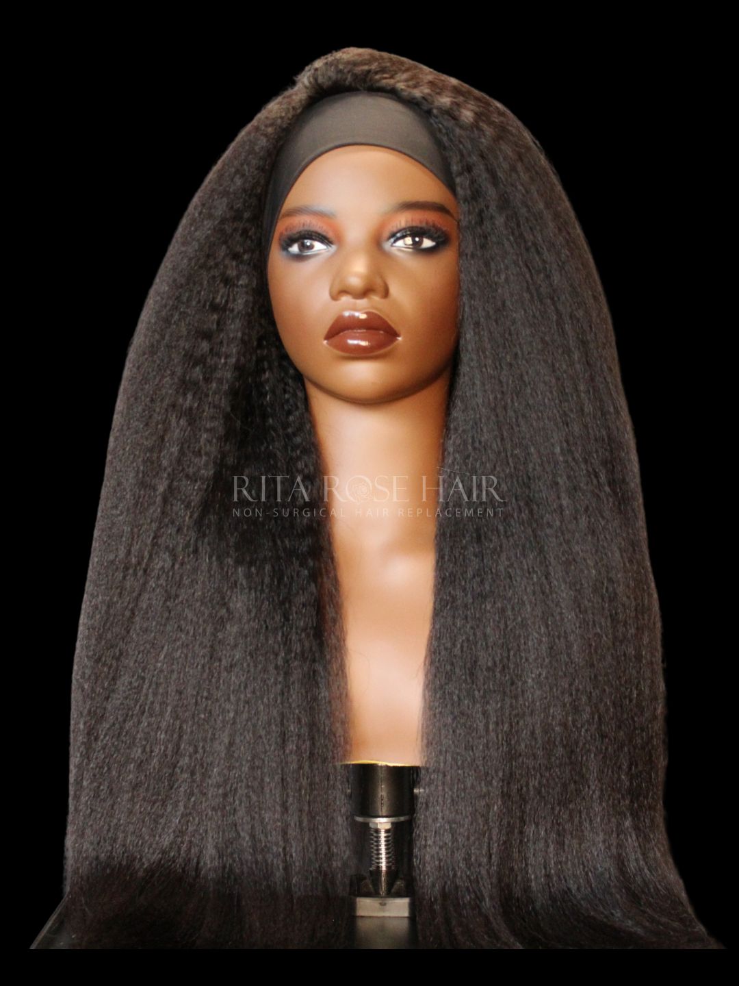 22-Inch Human Hair Yaki Straight Headband Wig 22-Inch Human Hair Yaki Straight Headband Wig