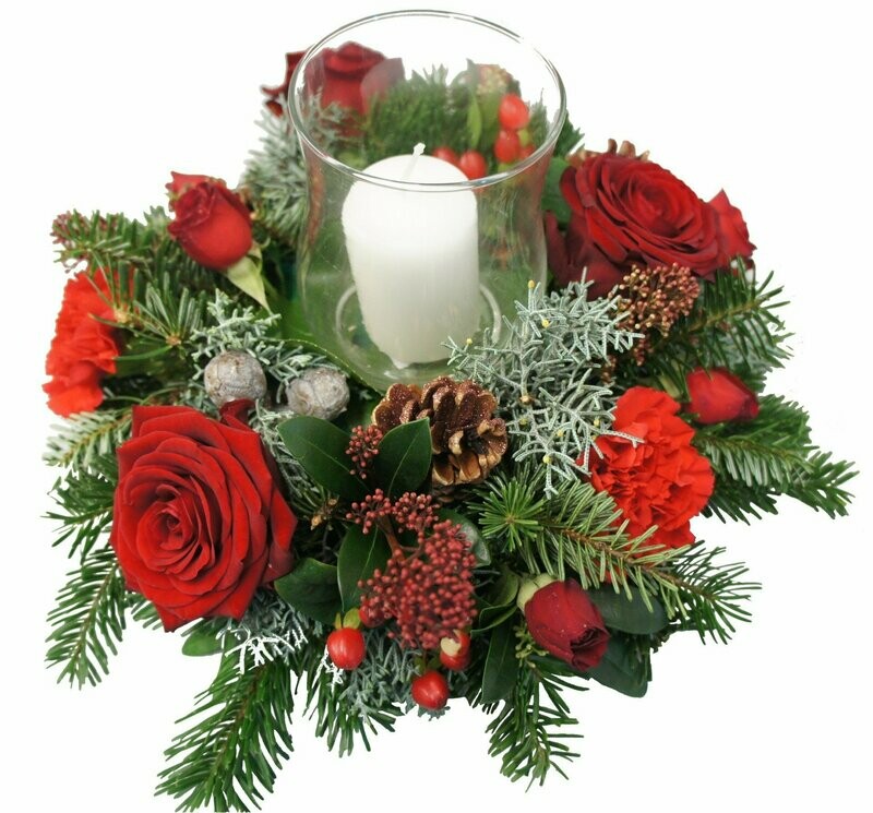 Centre de table avec photophore- Noël