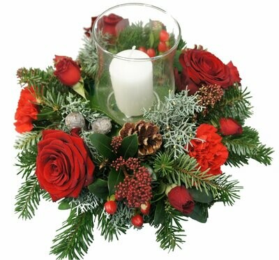 Centre de table avec photophore- Noël Centre de table avec photophore- Noël