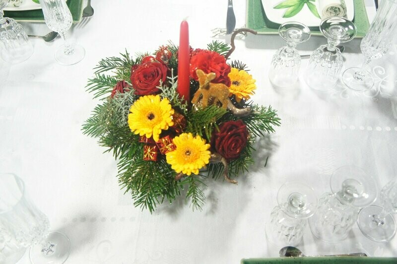 Centre de table rond - Le renne