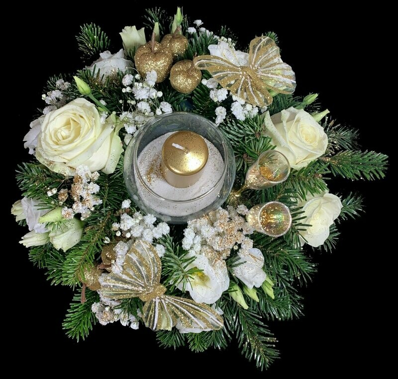 Centre de table avec photophore - Le Bonheur