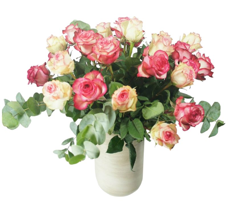 Roses 50 cm couleurs pastels