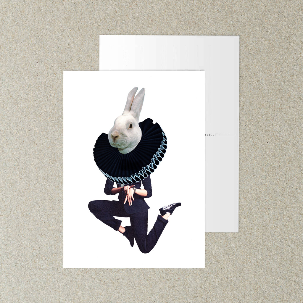 White rabbit - I&#39;m late | ansichtkaart