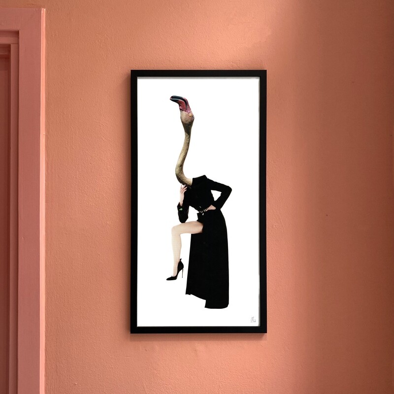 Flamingo | original handmade collage