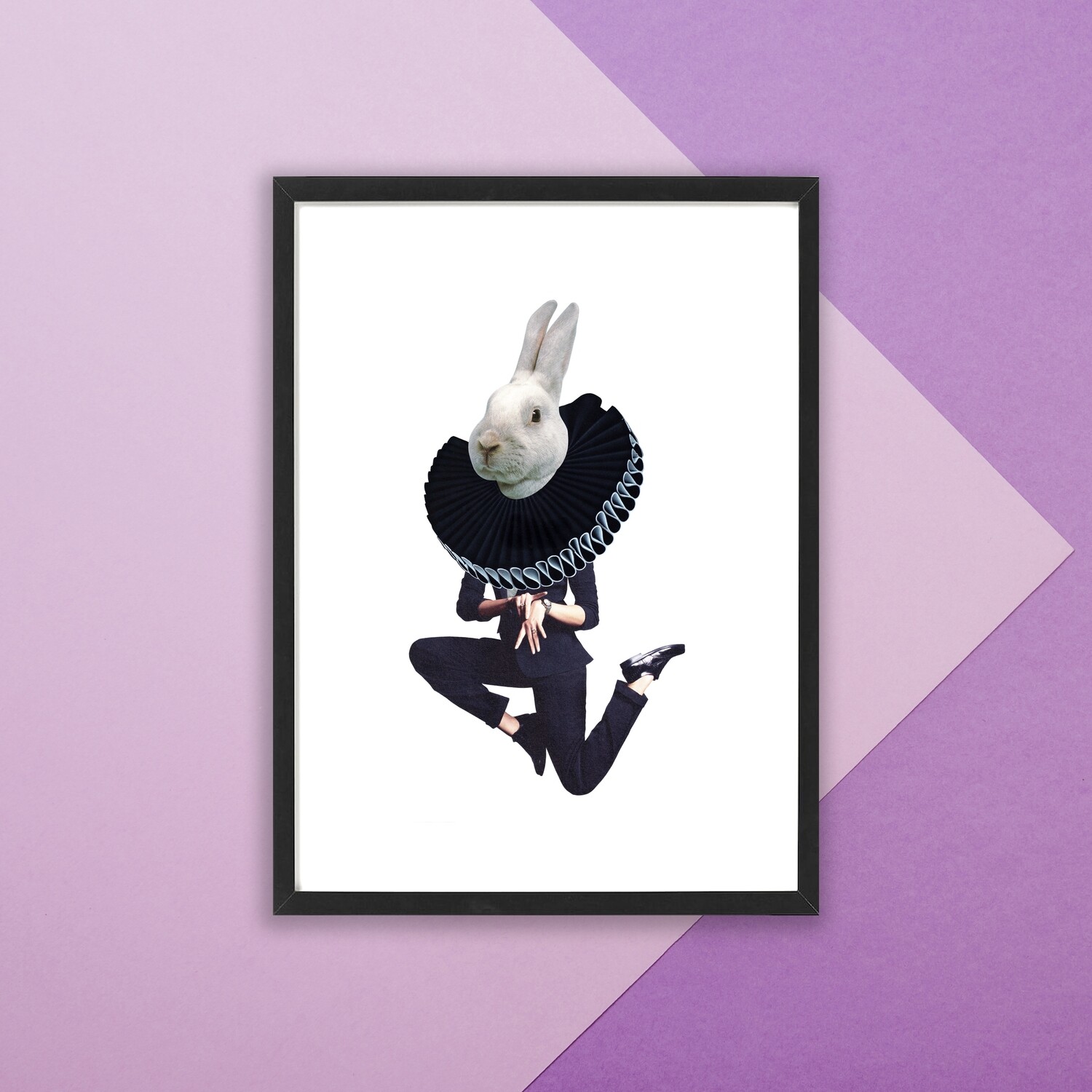 White rabbit - I'm late | original handmade collage
