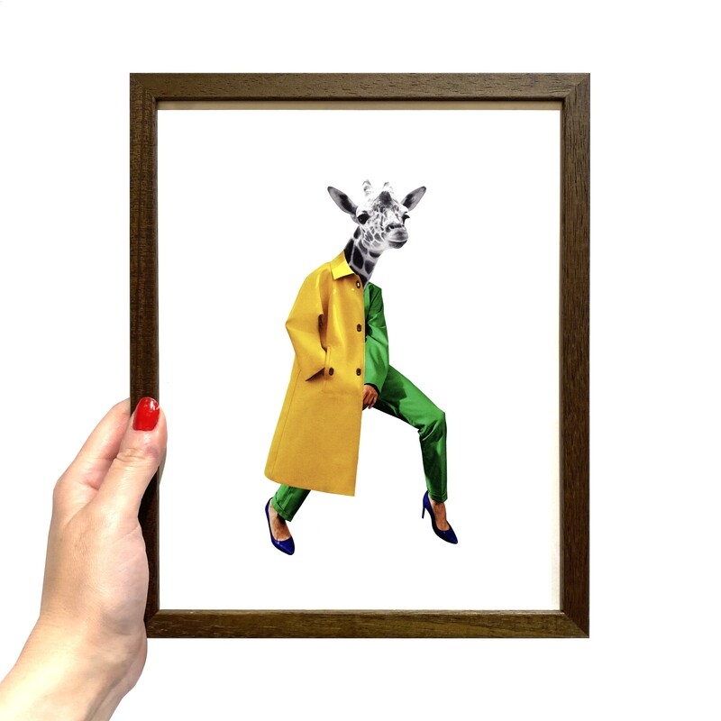 Urban giraffe | original handmade collage