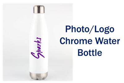 Exclusive 600ml Chrome Screw Top Water Bottle with personalisation
