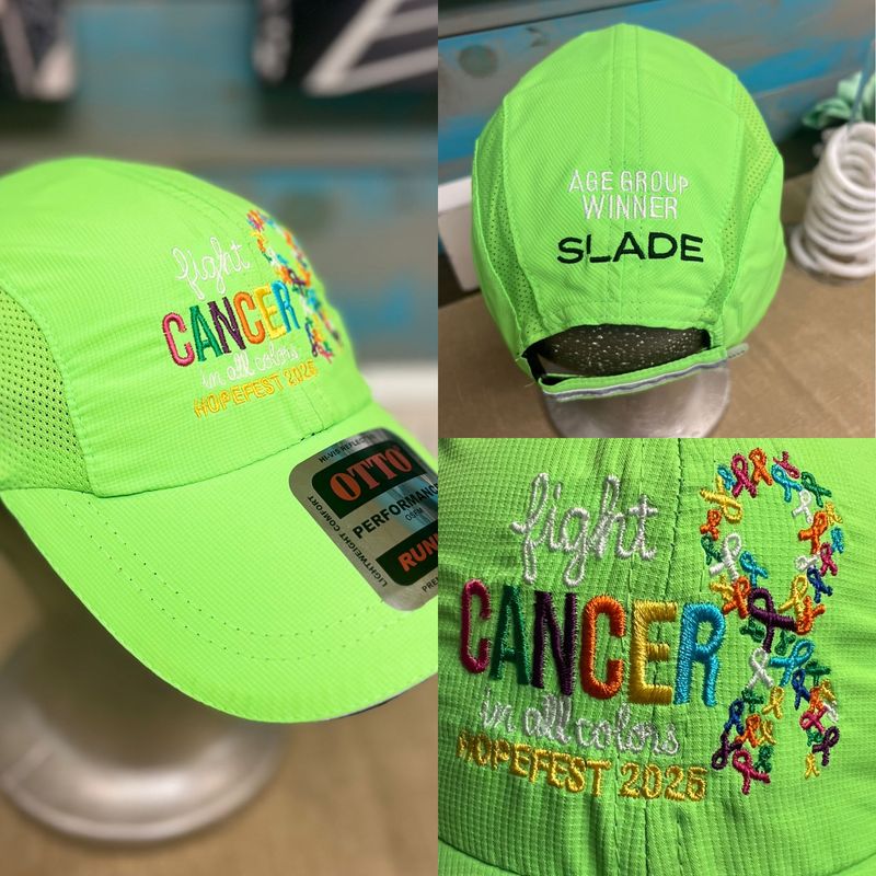Neon Green Age Group Winner Running hat Neon Green Age Group Winner Running hat
