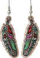 COLORFUL FEATHER HANDMADE EARRINGS Y-01