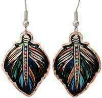 WIDE HANDCRAFTED FEATHER EARRINGS Y-09
