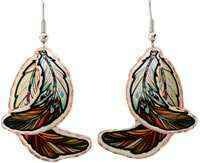 COLORFUL DOUBLE FEATHER EARRINGS YM-53