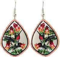 FLOWERS AND HUMMINGBIRD EARRINGS Y-30