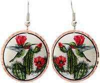 HUMMINGBIRD&CACTUS EARRINGS Y-29