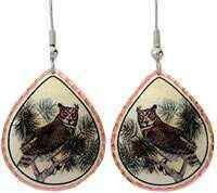 GREAT HORNED OWL EARRINGS Y-48