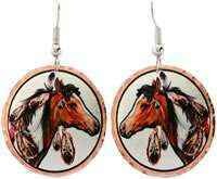 COLORFUL INDIAN HORSE EARRINGS Y-14