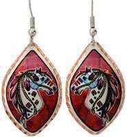 INDIAN PONY WITH FEATHERS EARRINGS Y-20