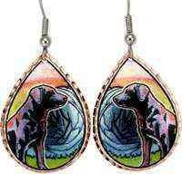 DOG JEWELRY BLACK LAB EARRINGS LG-03