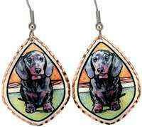 LYNN BEAN DOG JEWELRY DACHSHUND EARRINGS LG-09